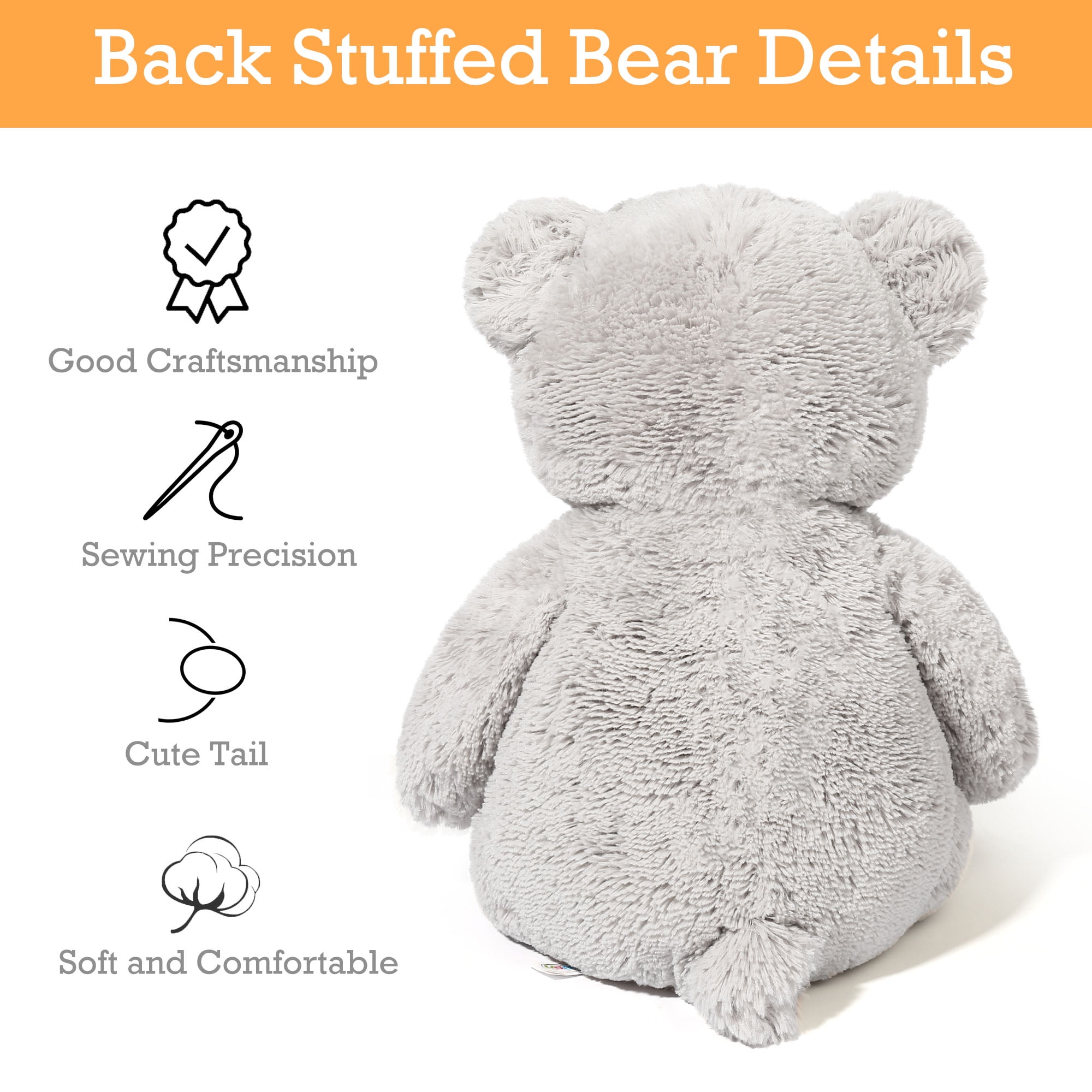 LotFancy Teddy Bear Stuffed Animals, 20 inch Soft Cuddly Stuffed Plush  Bear, Cute Stuffed Animals Toy with Footprints, Gifts for Kids Baby  Toddlers on