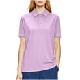 thumbnail image 3 of Clearance Items! lcziwo Women's and Men's Unisex Quick Dry Polos Shirt Outdoor Short Sleeve Work Golf Shirts Solid Color Basic Tees Tops School Uniform Purple XXXL, 3 of 9