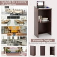 thumbnail image 4 of NALYL Floor Standing Podium, Wooden Speaking Lectern Hostess Stand with 2-Tier Shelves & Dual Cable Holes, Standing Lectern Desk for Meeting Room, School, Churches, Auditorium, Classroom, 4 of 10