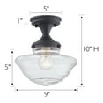 thumbnail image 3 of Design House Schoolhouse 9" Semi-Flush Mount Ceiling Light, Matte Black, 3 of 22