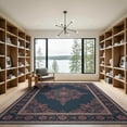 thumbnail image 2 of ODIKA Traditional Layout Guard Scroll Border Trellis Mauve Vintage Refined Structured Low Profile Flatwoven for Great Room, Indoor Open Concept, Large Living, 2 of 7