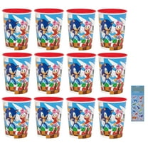 Sonic Birthday Party Supplies Bundle Pack includes Reusable Plastic Cups - 12 Count