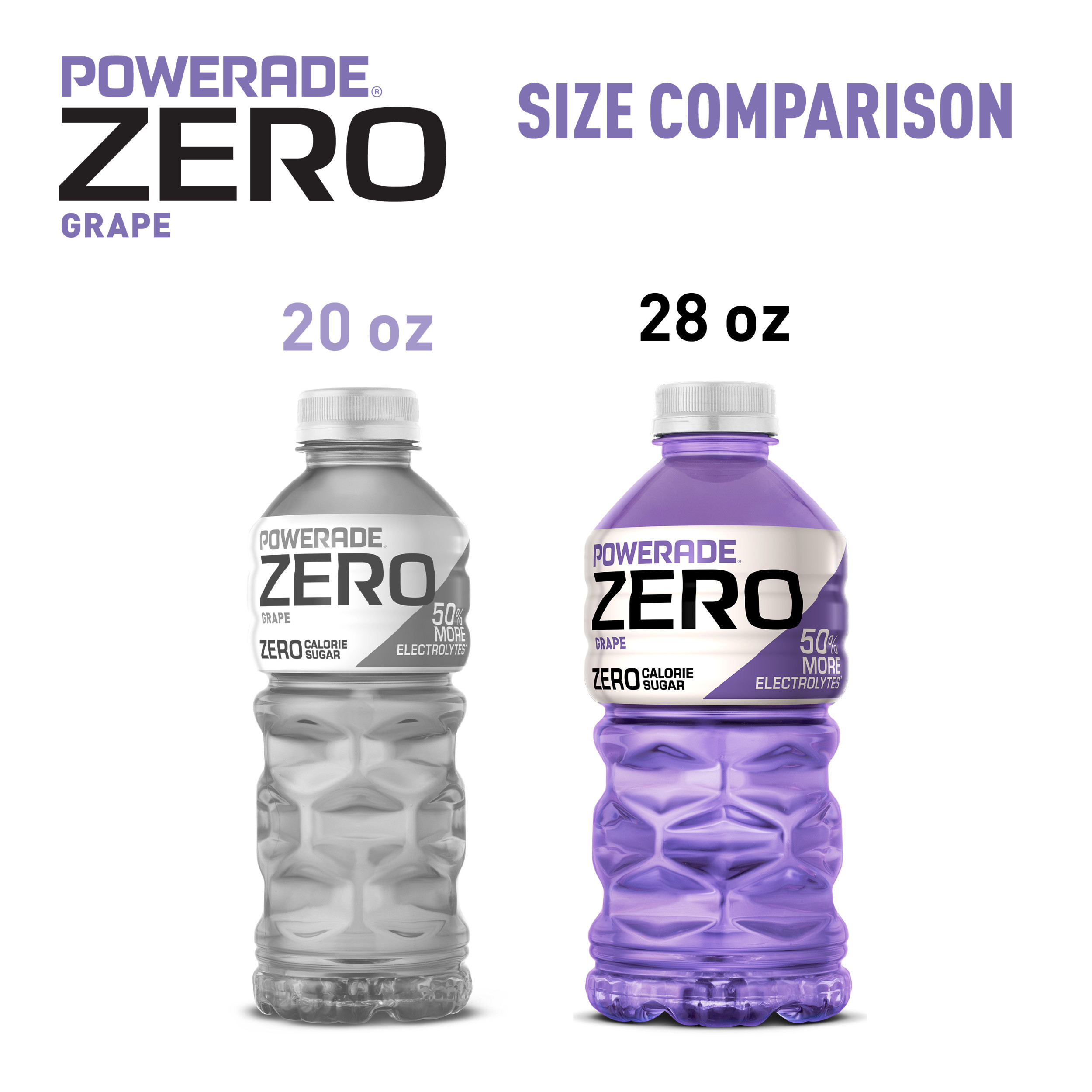 POWERADE Electrolyte Enhanced Zero Sugar Grape Sport Drink, 28 fl oz ...