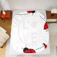 thumbnail image 5 of Homewish Kawaii Ladybird Ladybug 4pcs Bed Sheets for Children Teens,Black Red White King Sheets,Love Heart Super Cozy Sheet Set,Luxury Bedroom Decor, 5 of 7