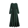 thumbnail image 5 of QUINDOS Summer Dresses for Women 2025 Long Sleeve Crew Neck Casual Sundress Plus Size Dresses Solid Color Slim Long Midi Dresses for Women, 5 of 6