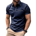 thumbnail image 2 of FhsagQ Men's Shirts Mens Shirts Tops White Men'S Shirt Button up Turn down Lapel Short Sleeve Solid Color Sports Shirt Shirts for Men Plus Size Men Shirts Tops Low Rise Blue XL, 2 of 7