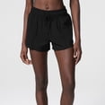 thumbnail image 2 of gbyLJF Women's Fake Two Pieces Shorts Casual Elastic Waist Drawstring Sports Straight Shorts Summer Workout Tennis Shorts, 2 of 4