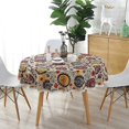 thumbnail image 2 of Nappes Rondes en Lin et Coton, Nappe Fleur de Tournesol, Nappe en Dentelle Multi-Usage, 2 of 4
