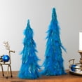 thumbnail image 3 of Northlight Small Two-Tone Layered Feathers Cone Tree Christmas Decoration - 16" - Turquoise, 3 of 6