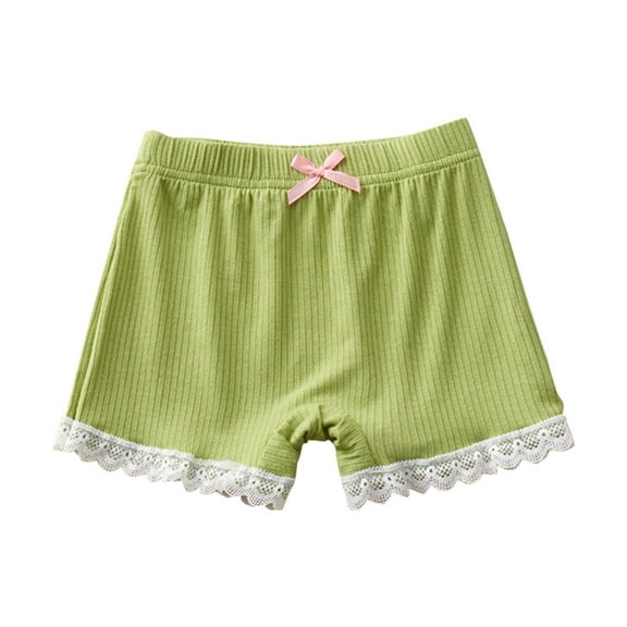 Cathalem Little Girls Shorts Fashion Summer Shorts Teen Girls Bike Shorts Dance Shorts for Play (Green,6-7 Years)