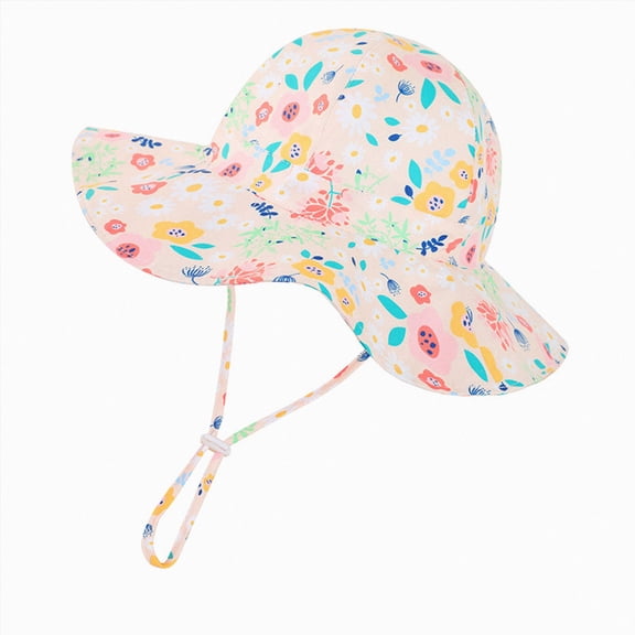 felwors Baby Girl Sun Hat Toddler Summer Bucket Hats UPF 50 Hat Infant Girl Beach Hat with Wide Brim