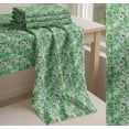 thumbnail image 6 of Soimoi Green Cotton Cambric Fabric Leaves,Periwinkle & Camellia Floral Print Fabric by Yard 56 Inch Wide, 6 of 7