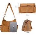 thumbnail image 5 of Bolso de mensajero de lona, ​​bolso bandolera grande tipo vagabundo con múltiples bolsillos, bolsos casuales tipo vagabundo, bolso de lona para hombro para mujeres y hombres, 5 of 5