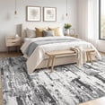 thumbnail image 2 of Alfombra moderna abstracta Jessibou, 160 x 230 cm, color negro y gris, 2 of 9