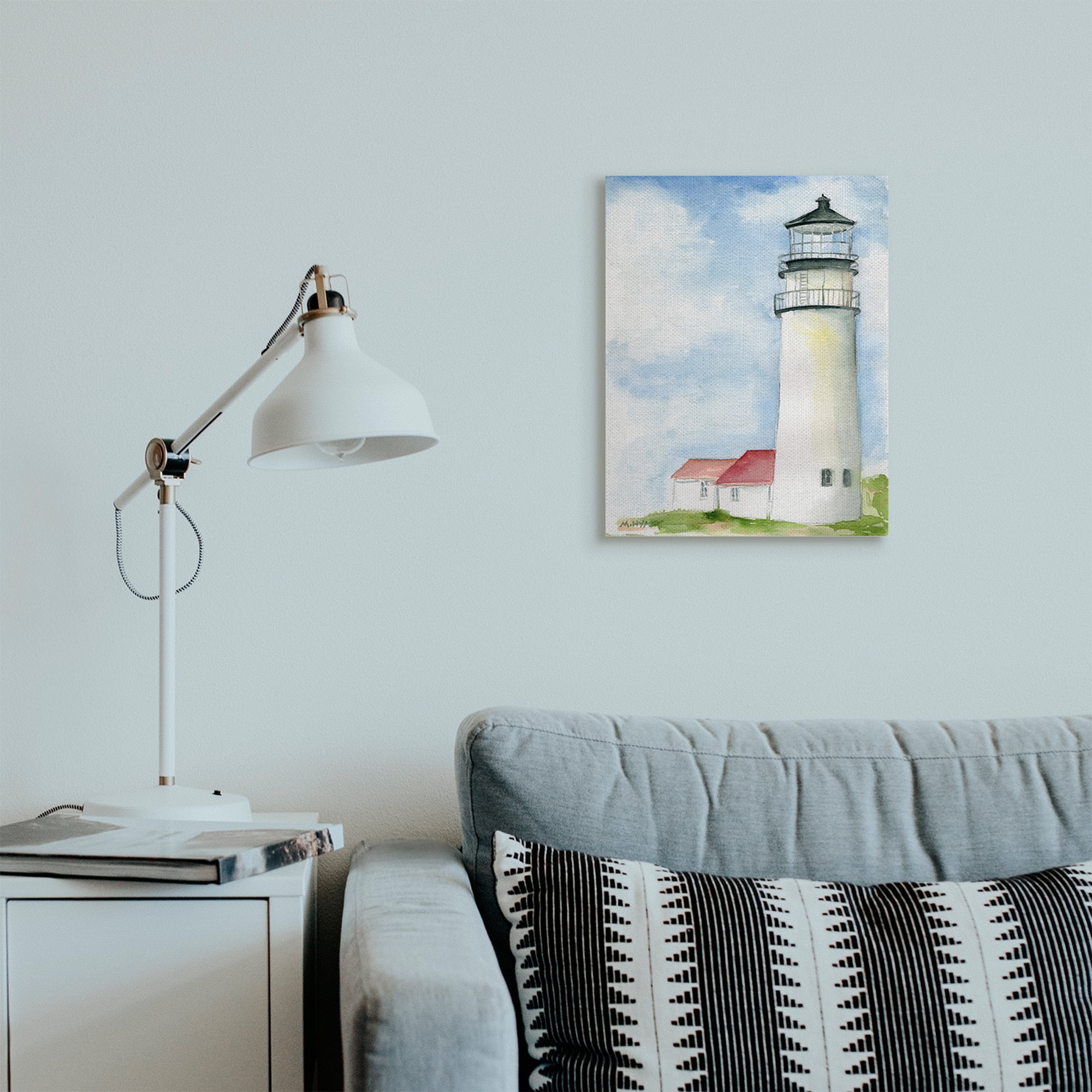 Stupell Industries Highland Lighthouse Nautical Coast Architecture Canvas Wall Art, 16 x 20, Design by Melissa Hyatt LLC