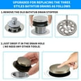 thumbnail image 3 of Tapón de desagüe de bañera Uxoz universal para orificios de 1.5 a 1.72 pulgadas, 3 of 7