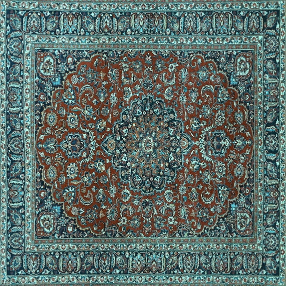 Ahgly Company Indoor Square Persian Light Blue Traditional Area Rugs, 8' Square