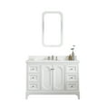 thumbnail image 2 of Water Creation Queen 48"W Wood Single Bathroom Vanity in Pure White & Nickel, 2 of 4