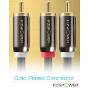 Fospower RCA Y-Adapter (3 feet) 1 RCA Male to 2 RCA Male Audio Y Adapter Subwoofer Cable - Dual Shielded, 24k Gold Plated
