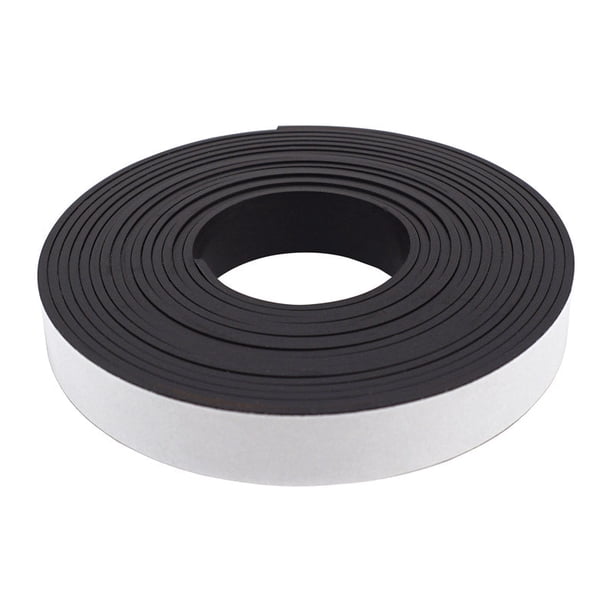 Cinta magnética con fuente magnética, 3 m, negra, 120 cm de largo x 1,27 cm de ancho