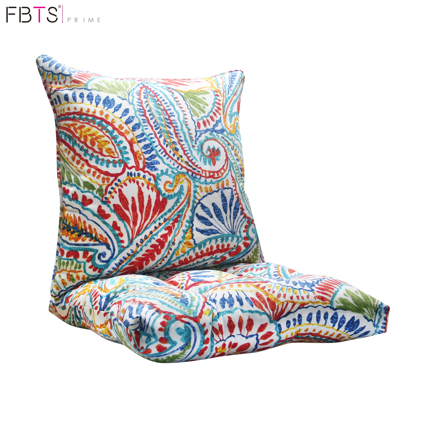 Fbts Prime Outdoor Chair Cushion And, Blue Paisley Outdoor Chair Cushions