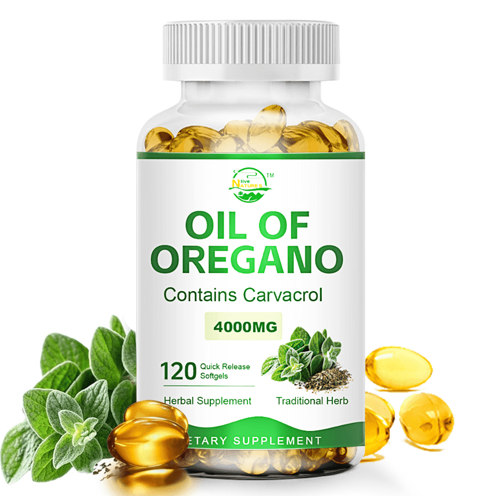 NATURE'S LIVE Oil of Oregano with Black Seed Oil, 2 in 1 Oregano Supplement for Immune Health, Retains High Concentrated Carvacrol & Thymoquinone, 120 Softgels