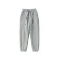 thumbnail image 4 of Zhuashum Boys Sweatpants Slim Leg Active Jogger Sweatpants Kids High Waist Trousers Casual Solid Color Pants With Pockets Comfortable Clothes Grey 5-6 Years, 4 of 7