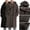Black, variant on Men Wool Blend Trench Coat Mid Length Hooded Duffle Coat with Horn Toggle Buttons Long Sleeve Outerwear with Pockets
