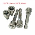 thumbnail image 4 of 5 Pcs Depth Stop Plaster Screws Locating Screwdriver Bits PH2 Hex Shank 25+50mm, 4 of 9