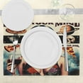 thumbnail image 3 of Ambesonne Vintage Place Mats Set of 4, Galaxy Woman Skull Pizza, Standard Size, Tan Eggshell Multicolor, 3 of 5