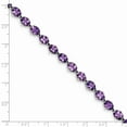 thumbnail image 3 of White Sterling Silver bracelet Gemstones Amethyst Purple 7 in 5 mm, 3 of 4