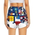 thumbnail image 3 of Picia The Map Of United States Pattern Women's 2 in 1 Athletic Running Shorts High Waisted Workout Casual Gym Sweat Shorts with Comfy Liner Zipper Pockets-X-Large, 3 of 9