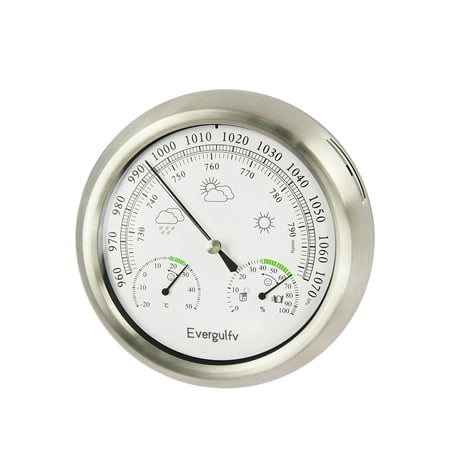 Evergulf Barometers,Multi functional, pure mechanical dial pressure meteorological station,Suitable for home walls, fishing boats, baby rooms, offices