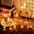 thumbnail image 2 of Valentine's Day Fairy String Lights 10 ft 20 LED Wooden Heart Red Pink String Lights for Valentine Wedding Garden Bedroom Party Decoration (Red), 2 of 6
