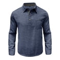 thumbnail image 5 of LONKITO Mens Polo Shirts Cotton Linen Long Sleeve Pullover Shirts with Pockets for Casual Business Work, 5 of 6