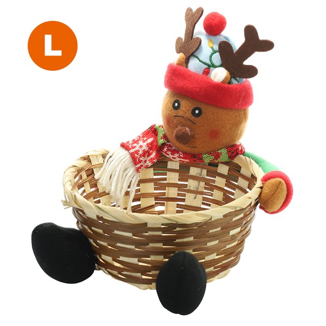 Cesta de almacenamiento de Navidad Caja de dulces Cesta de almacenamiento Titular Decoraciones de Navidad TFixol Organizador de almacenamiento