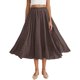 thumbnail image 1 of Faldas de Cintura Elástica para Mujeres Verano Casual Tamaño Grande Lino una Línea Longitud Del Tobillo Sólido, 1 of 9