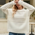 thumbnail image 5 of BLVB Women's Fall Sweaters Trendy Crew Neck Long Sleeve Solid Casual Ribbed Knit Pullover Sweater Tops, 5 of 9