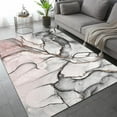 thumbnail image 4 of Gray Pink Ink Graffiti Area Rugs Gradient Irregular Crack Marble Entryway Rug Short Pile Non-Slip Soft Washable Indoor Carpet for Living Room Bedroom 4x6ft, 4 of 6