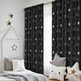 thumbnail image 5 of Blackout Kids Curtains,Black White Star Moon Planet Pattern Childrens Insulated Curtains Set Of 2,Bedroom Essentials,Toddler Room Decor 52x84in(132x213cm), 5 of 5
