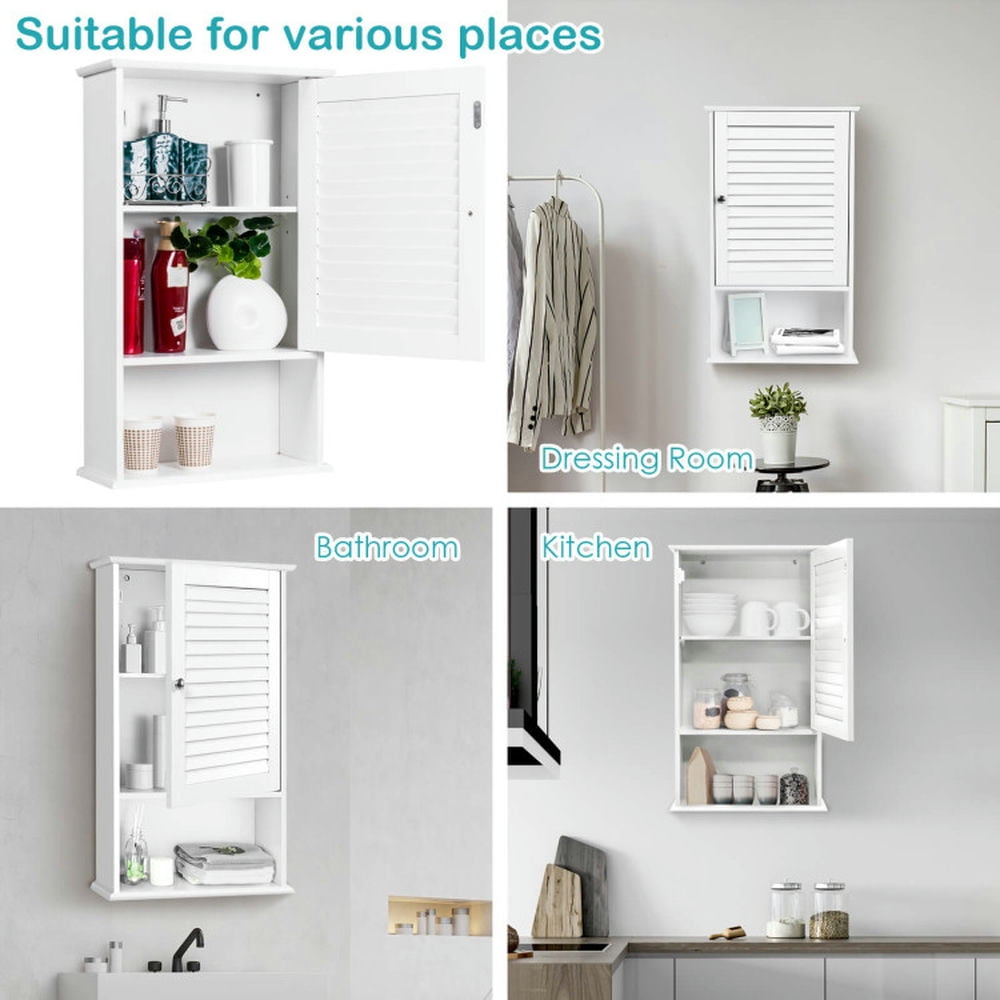 Finihen Bathroom Wall Cabinet, Wall Mounted Bathroom Cabinet, Medicine Cabinet, 27.5 Inch H Wall Hanging Bathroom Storage Cabinet, for Bathroom, White Finihen Bathroom Wall Cabinet, Wall Mounted Bathroom Cabinet, Medicine Cabinet, 27.5 Inch H Wall Hanging Bathroom Storage Cabinet, for Bathroom, White