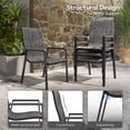 thumbnail image 5 of ECOPATIO Outdoor Patio Dining Chairs Set of 6, Stackable Steel Chairs with Armrest,Durable Frame for Lawn Garden Backyard, Light Gray, 5 of 9
