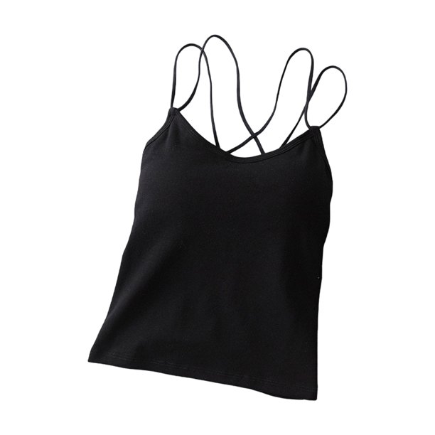 Guardurnaity Top sin costuras para mujer de verano, tejido agradable, elástico y suave, top corto de verano para mujer, top corto para mujer. Ropa interior negro