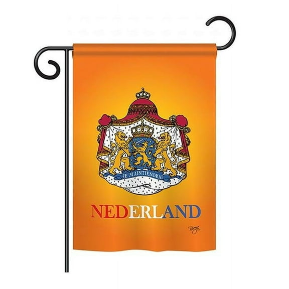 Breeze Decor BD-CY-GS-108094-IP-BO-D-US13-BD 13 x 18.5 in. Netherlands Flags of the World Nationality Impressions Decorative Vertical Double Sided Garden Flag Set with Banner Pole