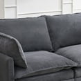 thumbnail image 6 of Modular Velvet U-Shaped Sectional Sofa - 2-Seat Deep Couch with 2 Lumbar Pillows, Plush Gray Upholstered Living Room Couch, 6 of 14