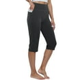 thumbnail image 4 of vigerkar Gym Capri Pants for Women High Waist with Pockets Tummy Control Loose Straight Leg Capri Workout Yoga Pants Dark Gray, 3XL, 4 of 7