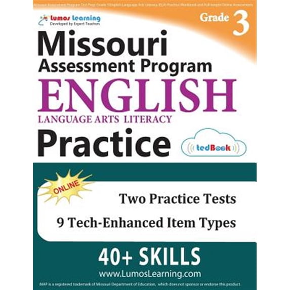 Pre-Owned Missouri Assessment Program Test Prep: Grade 3 English Language Arts Literacy (ELA) Practice Workbook and Full-length Online Assessments: MAP Study Guide Paperback