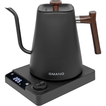 ZHIBO 1L Gooseneck Electric Kettle, ±1°F Temp Control, 304 Stainless Steel, BPA-Free, Black