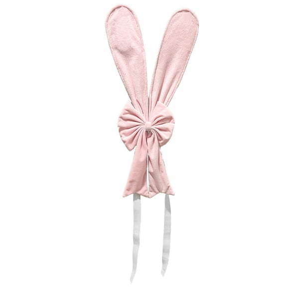 4 Pcs Easter Bunny Chair Covers Set Cute Pink Rabbit Ears Chair Back Covers Removable Stretch Slipcovers for Home Easter Spring Dinning Table Birthday Restaurant Party Decor