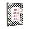 thumbnail image 3 of Stupell Industries Love Yourself First Phrase Graphic Art Luster Gray Floating Framed Canvas Print Wall Art, Design by Martina Pavlova, 3 of 6